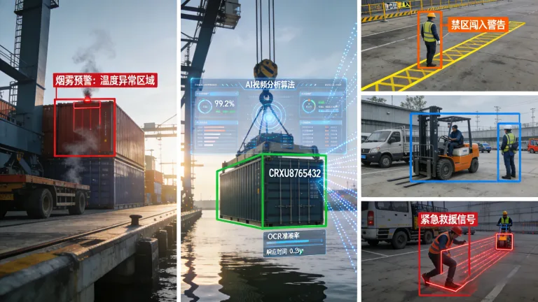 生成图片展示AI在港口管理中的作用